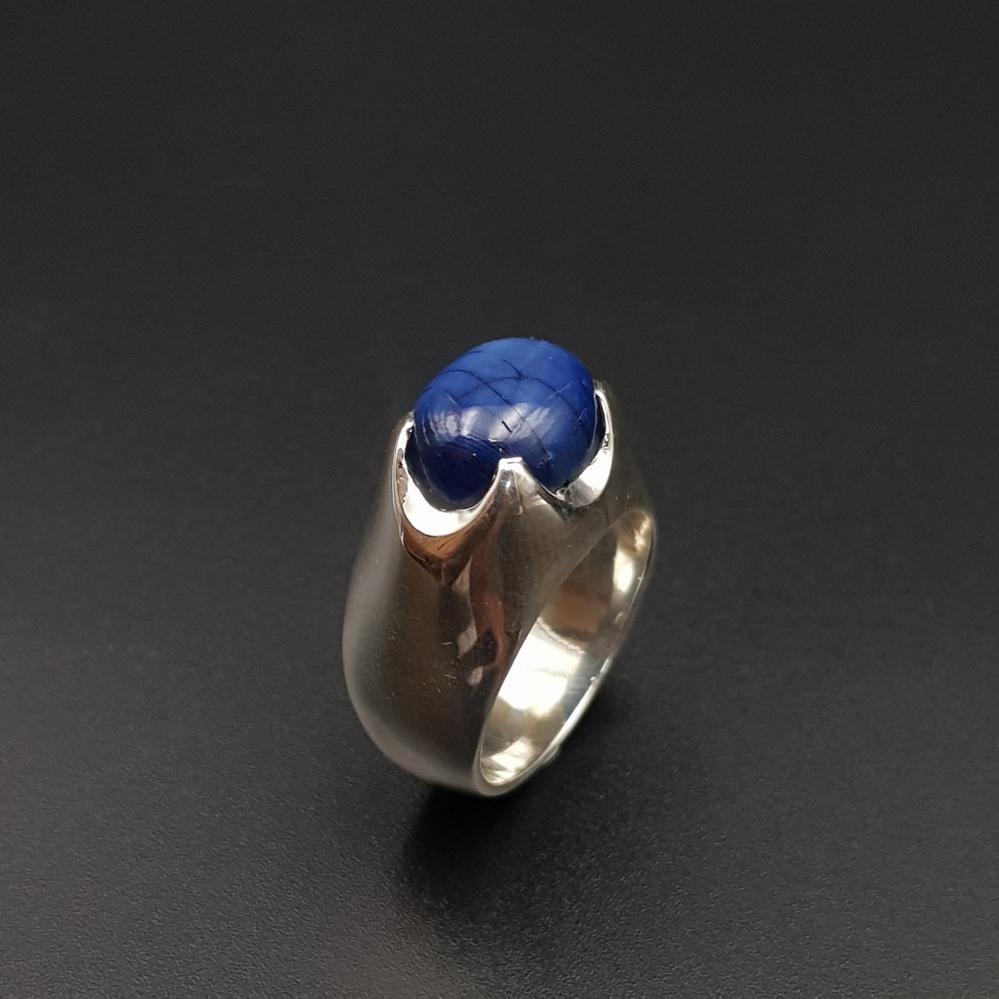 خاتم بحجر الزفير النجمي فضة 925