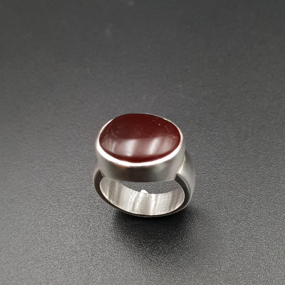 خاتم أطفال ملكي عقيق يماني فضة 925