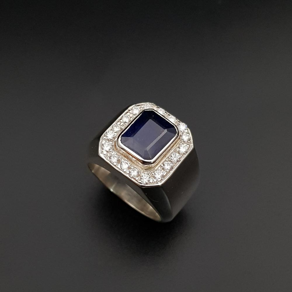 خاتم زفير طبيعي فضة عيار 925