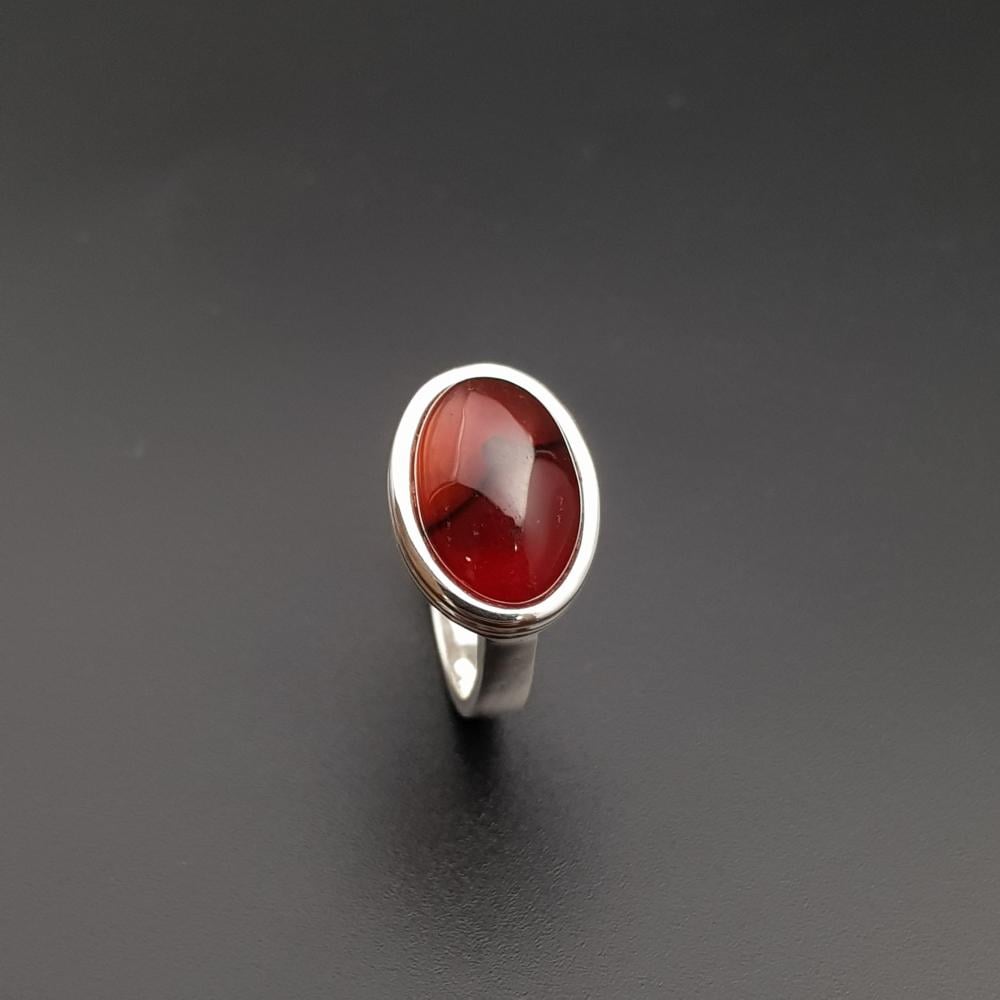 خاتم ملكي عقيق يماني مميز فضة 925