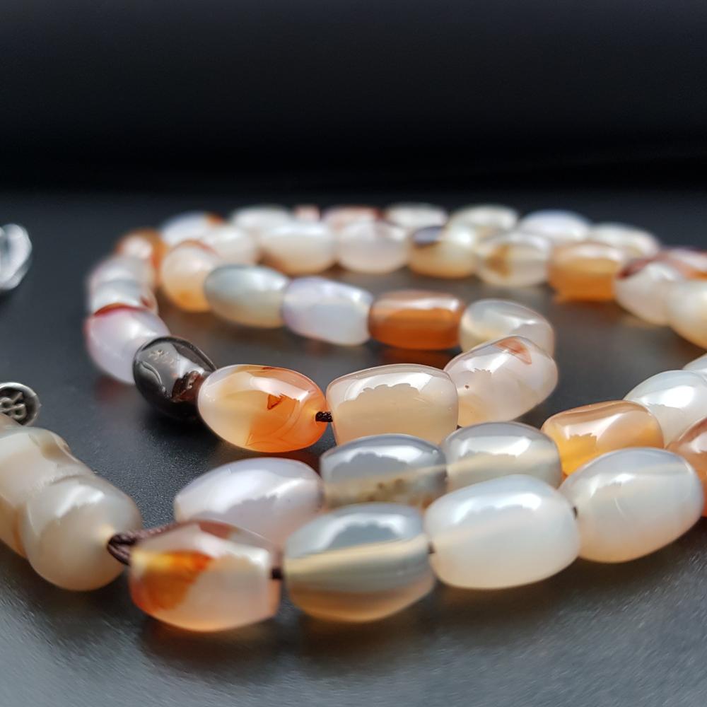 سبحة عقيق يماني طبيعي زهر