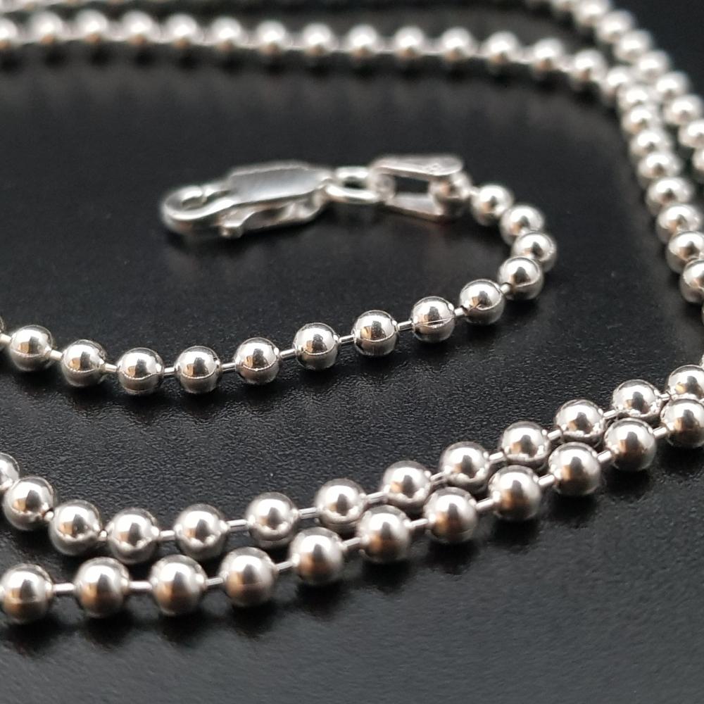 سلسال حبوب الفضة ايطالي عيار 925