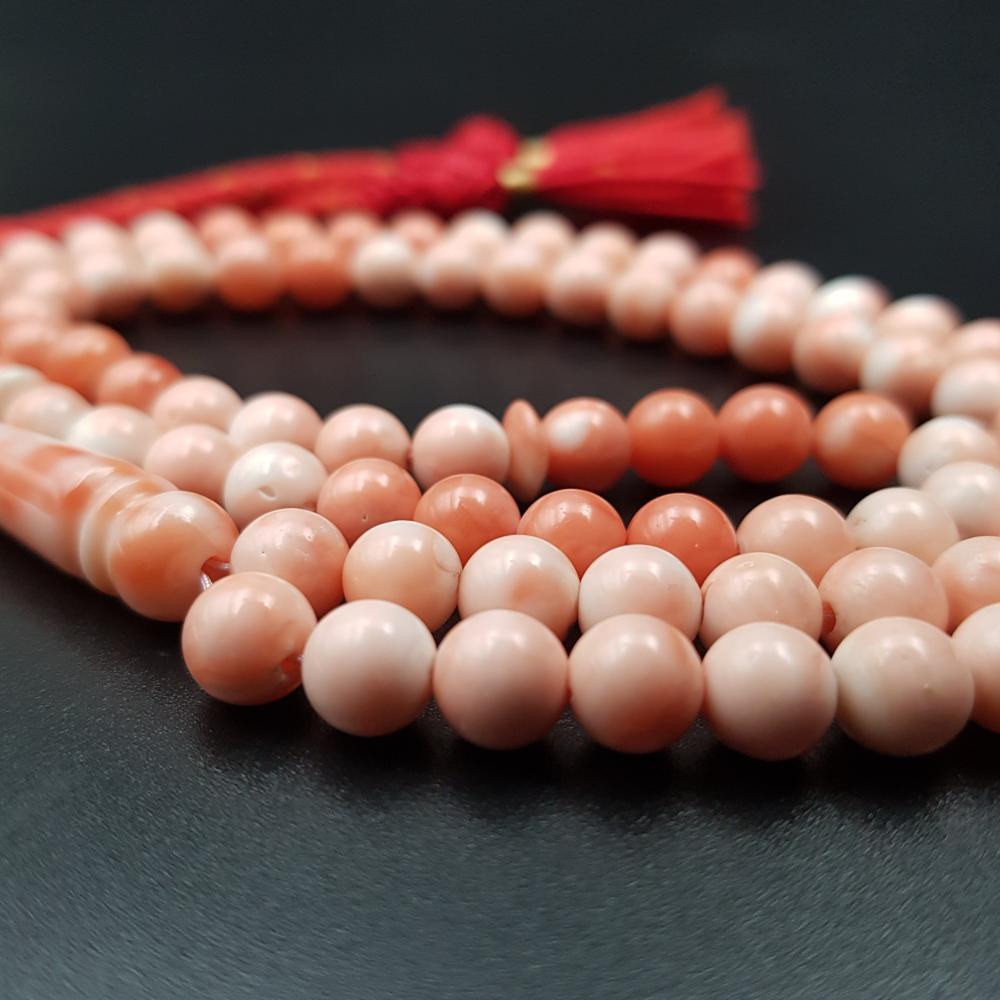 سبحة مرجان وردي فاخرة