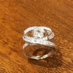 خاتم بأحجار باجيت من الزركون السويسري فضة 925